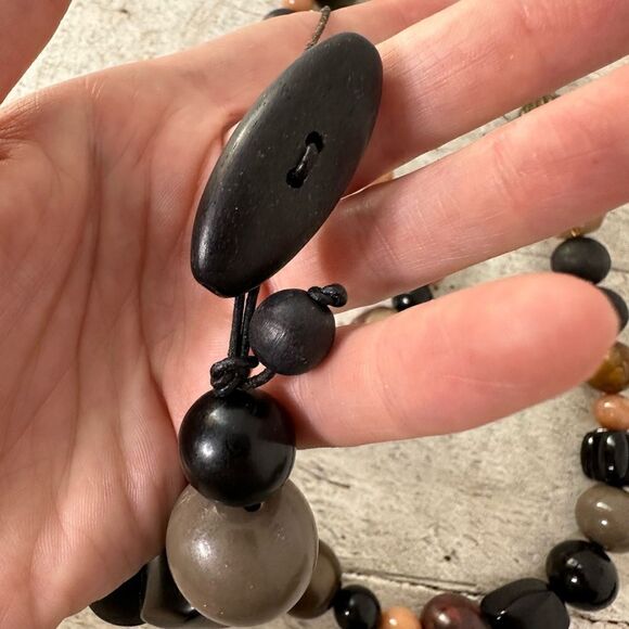 Vintage Attrib To Monies Multi Chunky Bead 24’’ Necklace - Picture 6 of 9